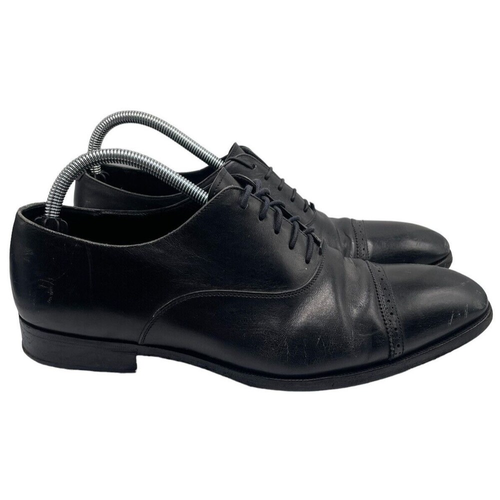 Salvatore Ferragamo Black Leather Lace Up Oxford Dress Shoes Size 8.5 3E